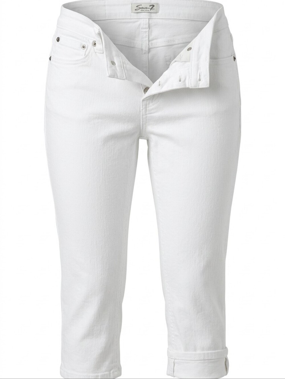 Seven7 White Cropped Jeans